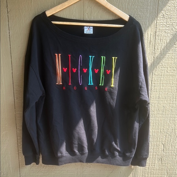 Disney Tops - Authentic Vintage Retro Disney Parks Black Long Sleeve Sweatshirt XL